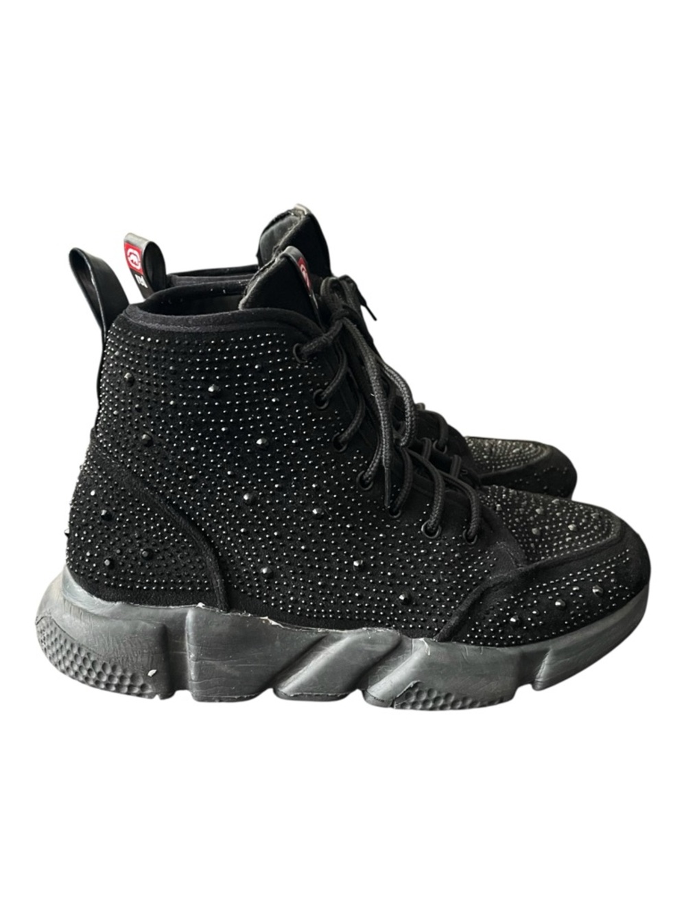Ecko Unlimited Keva Black Rhinestone High Top Platform Sneaker